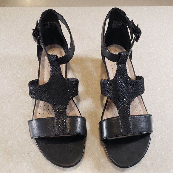 Clarks Abigail Lily Strappy Wedge Sandal Pewter Suede Women’s US 8 - Picture 6 of 8